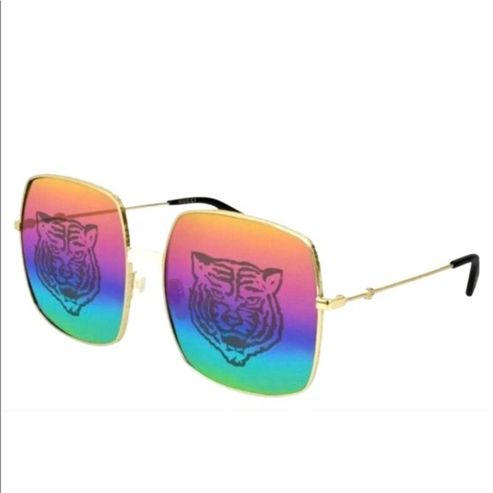 Gucci square oversized tiger sunglasses